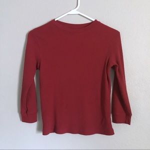 Boys Long Sleeve Waffle Knit Shirt Like New Red